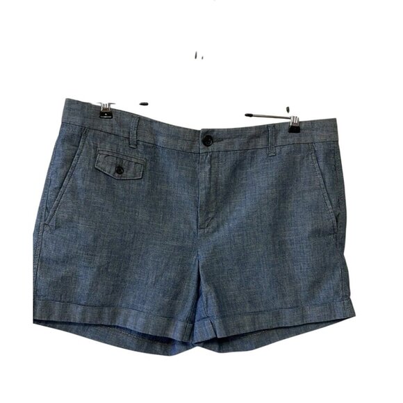 Banana Republic Shorts Womens Denim Chambray 5 Pockets Blue 100% cotton sz 12 - Picture 1 of 9